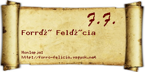 Forró Felícia névjegykártya